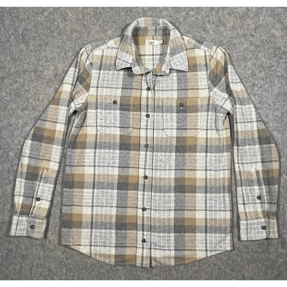 FAHERTY Legend Sweater Shirt Beige Plaid Stretch Size X-Small Style WKF2314-WOP